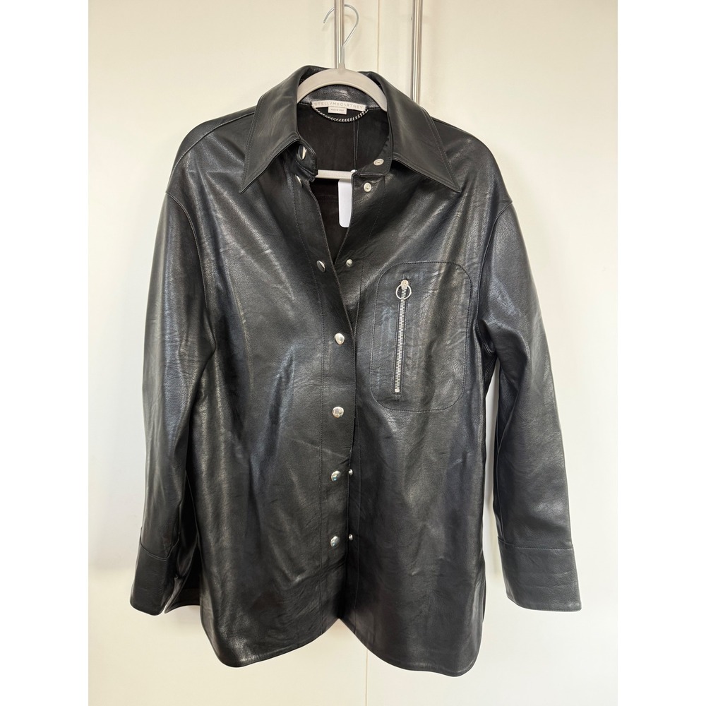 Stella McCartney Skin-Free Skin™ Black Faux Leather Shirt Jacket -  34 IT